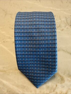 Hermes Classic Blue Sqaure Pattern Men's Tie